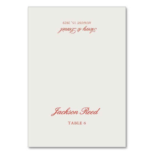  Elegant Wedding Guest Place Card Kaart (Voorkant)