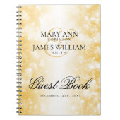 Elegant Wedding Guestbook Gold Shimmer Lights Notitieboek (Voorkant)