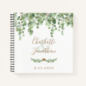 Elegant Wedding Guestbook Greenery Gold Eucalyptus Notitieboek (Voorkant)