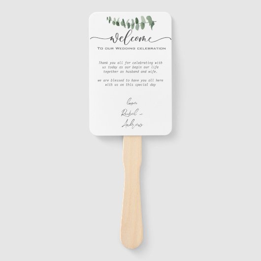 Elegant Wedding Handwaaier (Voorkant)