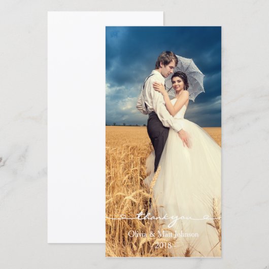 Elegant Wedding Hartelijk dank Bedankkaart (Voorkant / Achterkant)