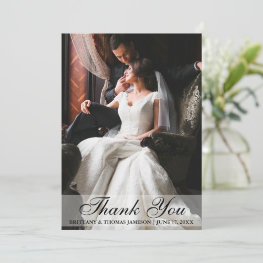 Elegant Wedding Hartelijk dank Bedankkaart (Staand voorkant)