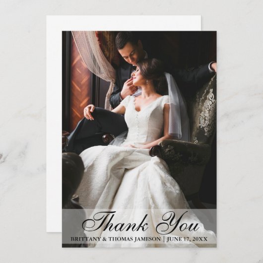 Elegant Wedding Hartelijk dank Bedankkaart (Voorkant / Achterkant)