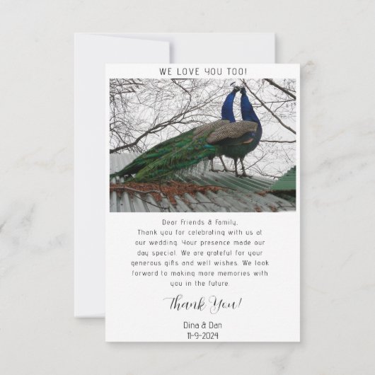 Elegant Wedding Hartelijk dank Bedankkaart (Achterkant)