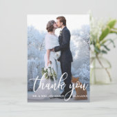 Elegant Wedding Hartelijk dank Bride Groom Foto Bedankkaart (Staand voorkant)