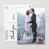Elegant Wedding Hartelijk dank Bride Groom Foto Briefkaart (Voorkant / Achterkant)