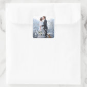 Elegant Wedding Hartelijk dank Bride Groom Foto Vierkante Sticker (Tas)
