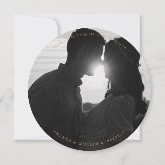 Elegant Wedding Hartelijk dank Kaart (Achterkant)