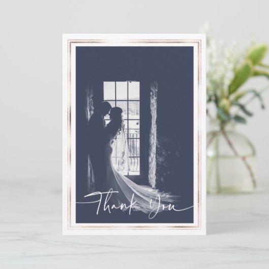 Elegant Wedding Hartelijk dank Kaart (Staand voorkant)