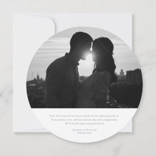 Elegant Wedding Hartelijk dank Kaart (Achterkant)