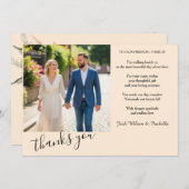 Elegant Wedding Hartelijk dank, kaart met foto (Voorkant / Achterkant)