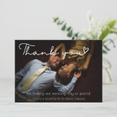 Elegant Wedding Hartelijk dank, kaart met foto (Staand voorkant)