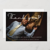 Elegant Wedding Hartelijk dank, kaart met foto (Voorkant / Achterkant)