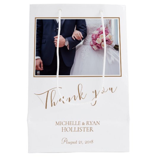 Elegant Wedding Hartelijk dank Medium Cadeauzakje (Achterkant)