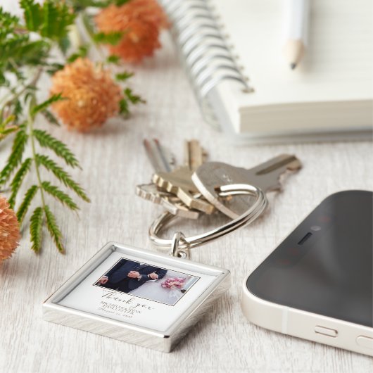 Elegant Wedding Hartelijk dank Sleutelhanger (Zijkant)