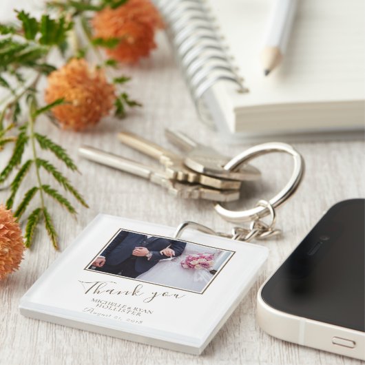Elegant Wedding Hartelijk dank Sleutelhanger (Voorkant Rechts)