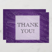 Elegant Wedding Hartelijk dank voor het blad Music Bedankkaart (Voorkant / Achterkant)