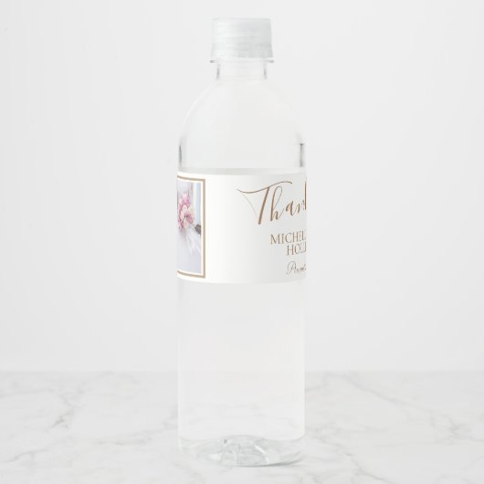 Elegant Wedding Hartelijk dank Waterfles Etiket (Voorkant)