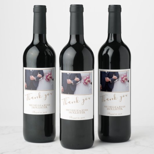Elegant Wedding Hartelijk dank Wijn Etiket (Flessen)