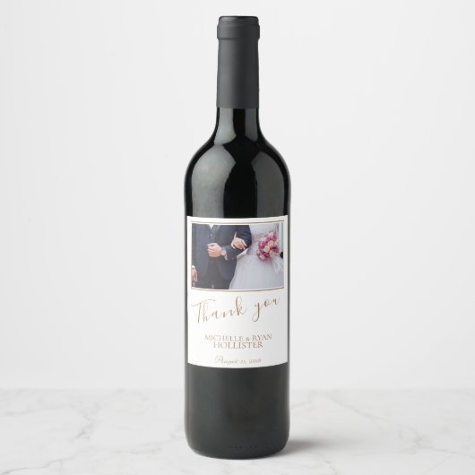 Elegant Wedding Hartelijk dank Wijn Etiket (Voorkant)