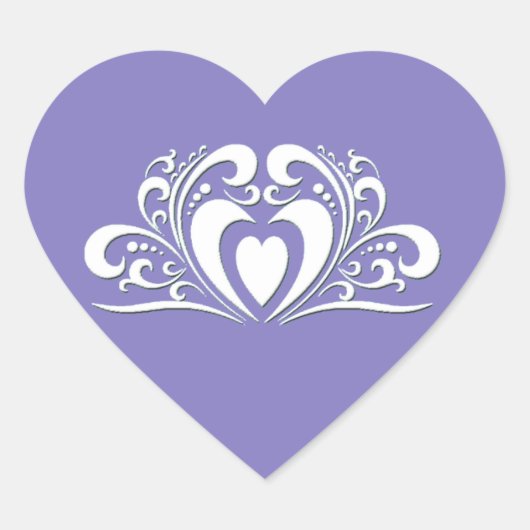 Elegant Wedding Heart Sticker (Voorkant)