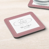 Elegant Wedding Hearts for ever Love Dusty Roos Bier Onderzetter (Linkerzijde)