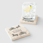 Elegant Wedding Horse & Carriage Stenen Onderzetter (Zijkant)