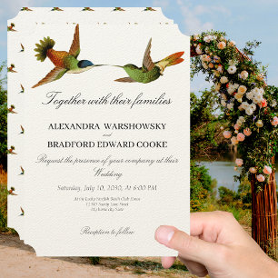 Elegant Wedding Hummingbird  wedding invitation Kaart