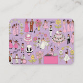 Elegant Wedding Illustration Business Card – Pink  Visitekaartje (Voorkant)