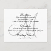 Elegant Wedding Information Kaart met Monogram (Achterkant)