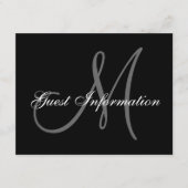 Elegant Wedding Information Kaart met Monogram (Voorkant)