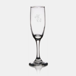 Elegant Wedding Initials Champagne Fluitglas