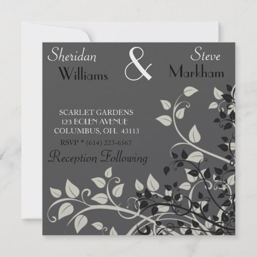  Elegant WEDDING INVITATIE Kaart (Achterkant)