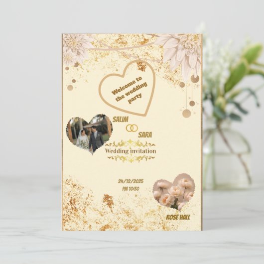 Elegant Wedding Invitation (Staand voorkant)