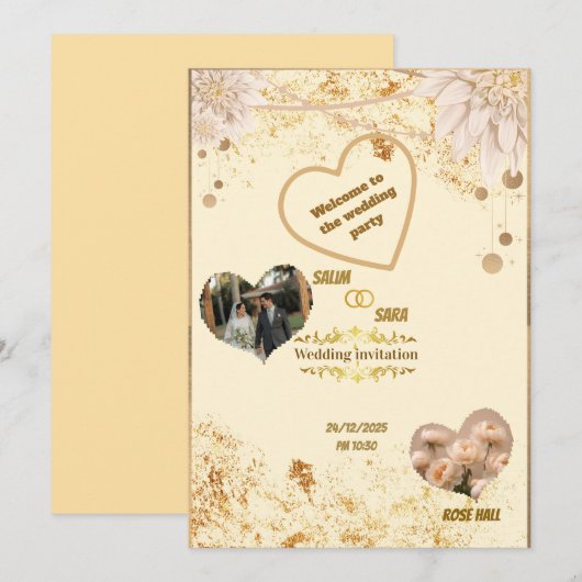 Elegant Wedding Invitation (Voorkant / Achterkant)