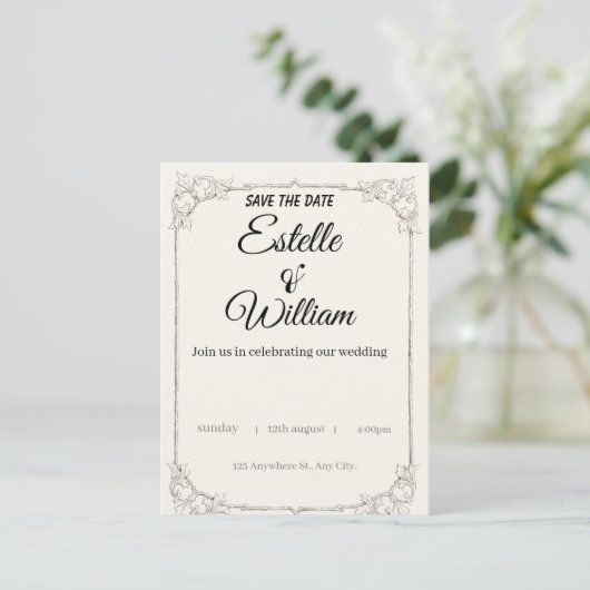 Elegant Wedding Invitation – A Modern Touch for Yo Briefkaart (Staand voorkant)