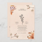 Elegant wedding invitation adorned with roses kaart (Voorkant / Achterkant)