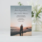Elegant Wedding Invitation and Photo Kaart (Staand voorkant)