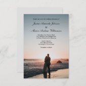 Elegant Wedding Invitation and Photo Kaart (Voorkant / Achterkant)