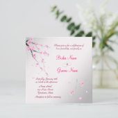 Elegant Wedding Invitation and Sakura Kaart (Staand voorkant)