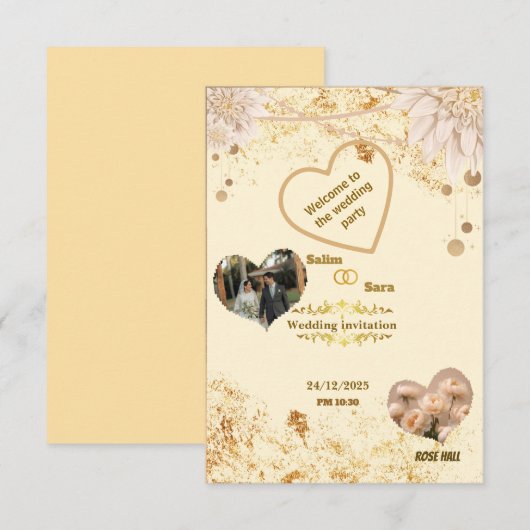 Elegant Wedding Invitation  Bedankkaart (Voorkant / Achterkant)