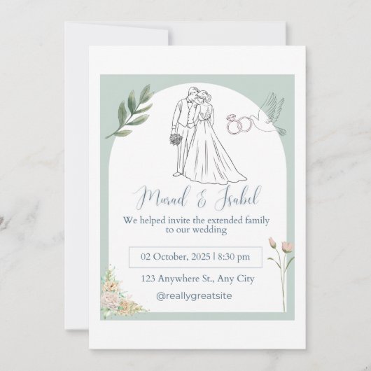 Elegant Wedding Invitation Card (Voorkant)