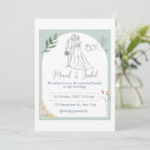 Elegant Wedding Invitation Card (Staand voorkant)