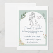 Elegant Wedding Invitation Card (Voorkant / Achterkant)