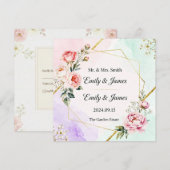 elegant  wedding invitation card kaart (Voorkant / Achterkant)