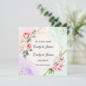 elegant  wedding invitation card kaart (Staand voorkant)