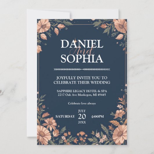 Elegant Wedding Invitation card Kaart (Voorkant)