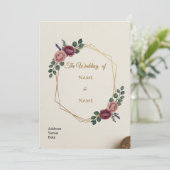 Elegant Wedding Invitation Card Kaart (Staand voorkant)