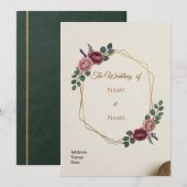 Elegant Wedding Invitation Card Kaart (Voorkant / Achterkant)