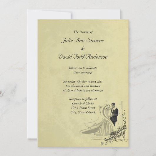 Elegant Wedding Invitation Card Kaart (Voorkant)